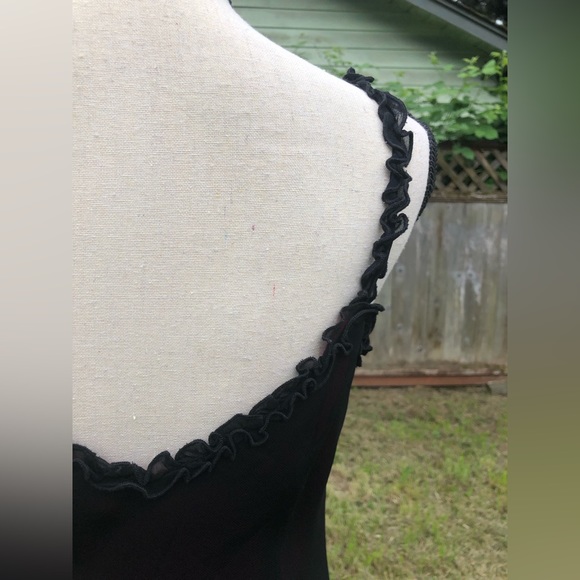 Vintage Y2K Semi Sheer Black and Magenta Maxi Dress - Picture 12 of 15